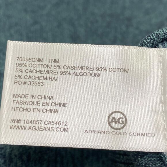 AG Adriano Goldschmied Sweater Vest Mens M Blue Cashmere Blend V-Neck Preppy NEW - Picture 7 of 9